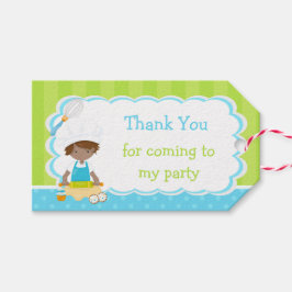 可愛いアフリカ系アメリカ人ボーイベーキング誕生日パーティー ギフトタグ