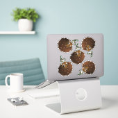 可愛いアフリカ系アメリカ人少年 シール (デスク上のノートパソコン)