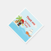 可愛いアフリカ系アメリカ人海賊少女インレッド誕生日 スタンダードカクテルナプキン (角)