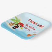 可愛いアフリカ系アメリカ人海賊少女インレッド誕生日 ペーパープレート (傾斜あり)