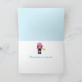 可愛いアフリカ系アメリカ人海賊少女バースデーパーティー カード (内部)