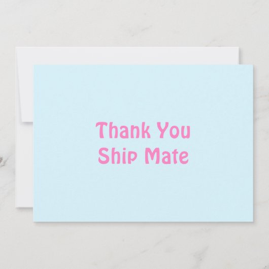 可愛いアフリカ系アメリカ人海賊少女バースデーパーティー サンキューカード (裏面)