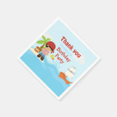 可愛いアフリカ系アメリカ人海賊誕生日 スタンダードカクテルナプキン (角)