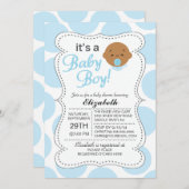 可愛いアフリカ系アメリカ人男の赤ちゃんの赤ちゃん 招待状 (正面/裏面)