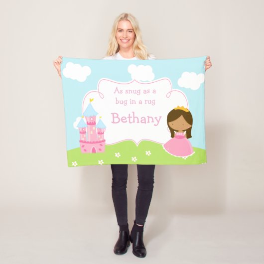 可愛いアフリカ系アメリカ人私たちの小さなプリンセス フリースブランケット (インサイチュ)