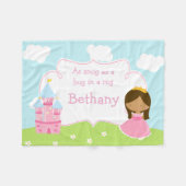 可愛いアフリカ系アメリカ人私たちの小さなプリンセス フリースブランケット (正面(横))