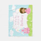 可愛いアフリカ系アメリカ人私たちの小さなプリンセス フリースブランケット (正面)