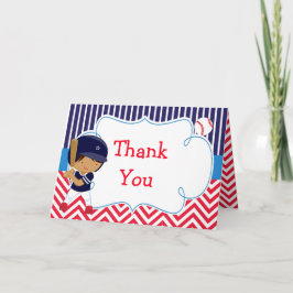 可愛いアフリカ系アメリカ人野球少年 サンキューカード