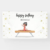 可愛いアフリカ系アメリカ体操誕生日 横断幕 (横)