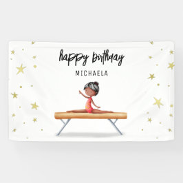 可愛いアフリカ系アメリカ体操誕生日 横断幕