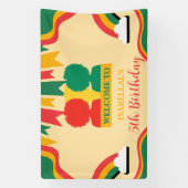 可愛いアフロ・アフリカ系アメリカ人ガールズバースデーパーティー 横断幕 (縦)