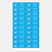 可愛いアホウドリ飛んでいるスのパーソナライズされた漫画 ラベル (シート)