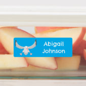 可愛いアホウドリ飛んでいるスのパーソナライズされた漫画 ラベル (貼付)