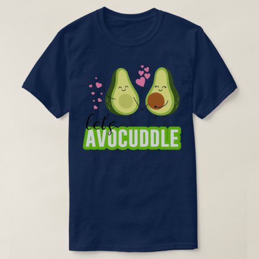 可愛いアボカドが飛び交う Tシャツ (デザイン正面)