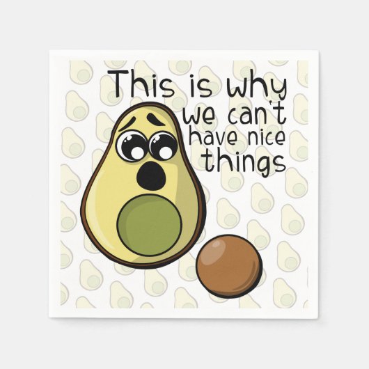 可愛いアボカドだから私たちは良いものを持つことができない スタンダードカクテルナプキン (正面)