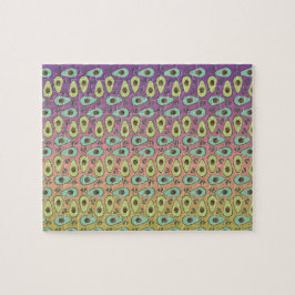 可愛いアボカドとレインボーのグラデグラデーションント ジグソーパズル