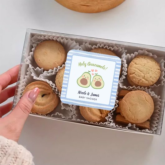 可愛いアボカド男女兼用ツインベビーシャワー スクエアシール