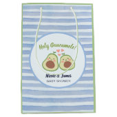 可愛いアボカド男女兼用ツインベビーシャワー ミディアムペーパーバッグ (正面)