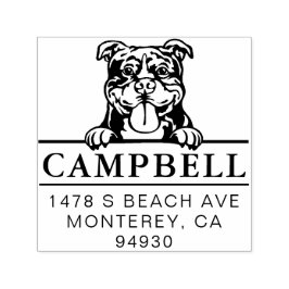 可愛いアメリカいじめっカスタムて犬の住所スタンプ セルフインキングスタンプ