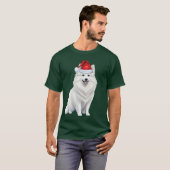 可愛いアメリカのエスキモー犬の愛おもしろい者クリスマス Tシャツ (正面フル)