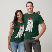 可愛いアメリカのエスキモー犬の愛おもしろい者クリスマス Tシャツ (ユニセックス)