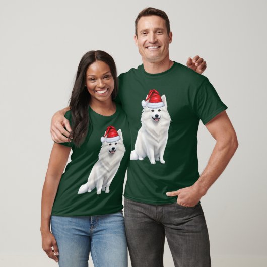 可愛いアメリカのエスキモー犬の愛おもしろい者クリスマス Tシャツ (ユニセックス)