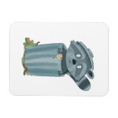 「可愛いアライグマとゴミよくはしゃぐ- Animal Art Pri マグネット (横)