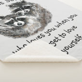 可愛いアライグマのアニマルアートが大好き シェルパブランケット (3/4)