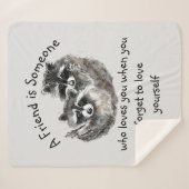 可愛いアライグマのアニマルアートが大好き シェルパブランケット (正面(横))