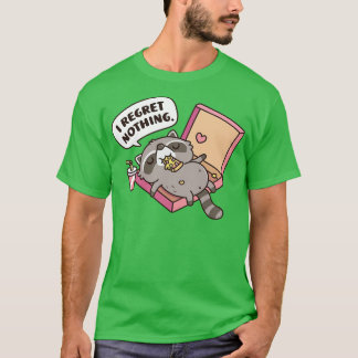 可愛いアライグマのピザボックス私は何も後悔しおもしろいない Tシャツ