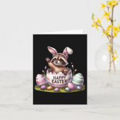 可愛いアライグマBunny子供メンズイースターアライグマ カード (黄色い花)