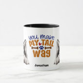 可愛いアラスカンマラムートドッグ私の尻尾を作る マグカップ (中央)