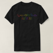 可愛いアリザウルスレインボインボンドラインデオアリーLGBTプライド Tシャツ (デザイン正面)