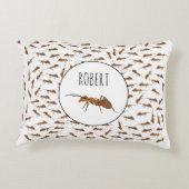 可愛いアリ柄名前をカスタムするキッズ アクセントクッション (裏面)