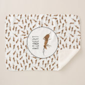 可愛いアリ柄名前をカスタムするキッズ シェルパブランケット (正面(横))