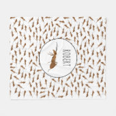 可愛いアリ柄名前をカスタムするキッズ フリースブランケット (正面(横))