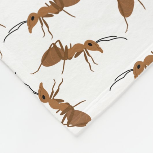 可愛いアリ柄名前をカスタムするキッズ フリースブランケット (角)