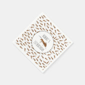 可愛いアリ柄名前をカスタムする子供の誕生日パーティー スタンダードカクテルナプキン (角)