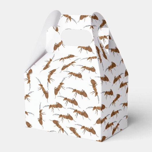 可愛いアリ柄名前をカスタムする子供の誕生日パーティー フェイバーボックス (裏面サイド)