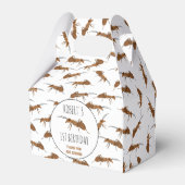 可愛いアリ柄名前をカスタムする子供の誕生日パーティー フェイバーボックス (正面サイド)