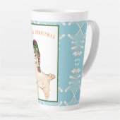 可愛いアルパカフェスティバル帽子 カフェラテマグ (右アングル)