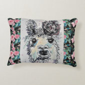 可愛いアルパクラマバラウォーターカラーアクセントクッション アクセントクッション (裏面)