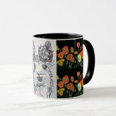 可愛いアルパクラマブラックウォータ絵画ーカラーのマグカップ マグカップ (正面右)