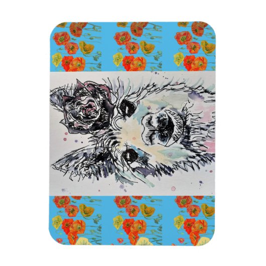 可愛いアルパラマアニマルウォーター色アートマグネット マグネット (縦)