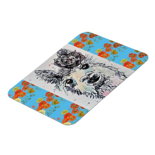 可愛いアルパラマアニマルウォーター色アートマグネット マグネット (左側)