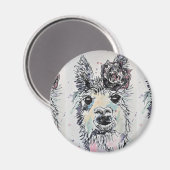 可愛いアルパラマアニマルウォーター色アートマグネット マグネット (正面/裏面)