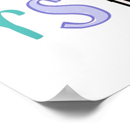 可愛いアルファベットクールタイポグラフィ ポスター (角)