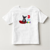 可愛いアルファベットDは犬の幼児の女の子Tシャツ用 トドラーTシャツ (正面)