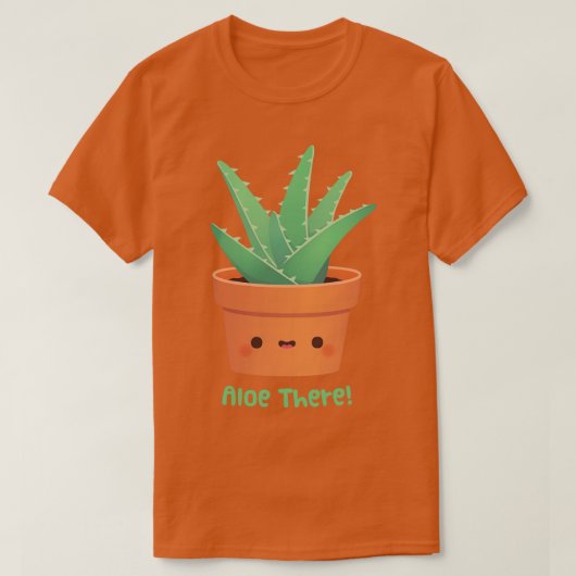 可愛いアロエベラアロエザプングリーティング Tシャツ (デザイン正面)