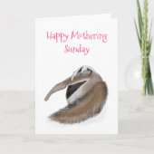 可愛いアンテーターとベビーモーザリング日曜日カード カード (正面)